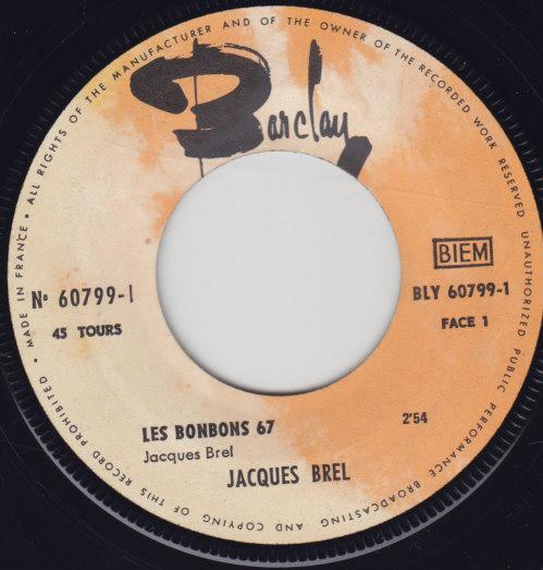 Jacques Brel -Les Bonbons 67 / La Chanson Des Vieux Amants