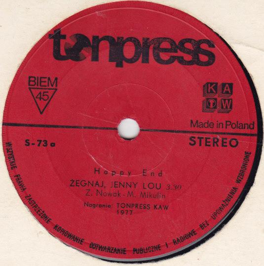 Happy End-Żegnaj, Jenny Lou / Tak Blisko Ciebie Mam