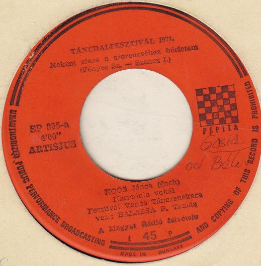 Koós János -Nekem Sincs A Szerencséhez Bérletem / Kapitány